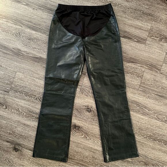 Gap Vintage Fall 2000 Black Leather Bootcut Pants - Picture 1 of 8